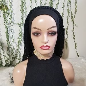 Black Micro Braided Senegalese Twists Headband Wig - Versatile Women’s Hairpiece